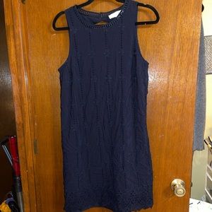 Navy Lace Shift Dress